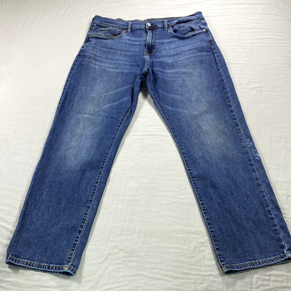 Lucky Brand Jeans Mens‎ 38x30 Blue Denim 221 Original Straight Distressed *